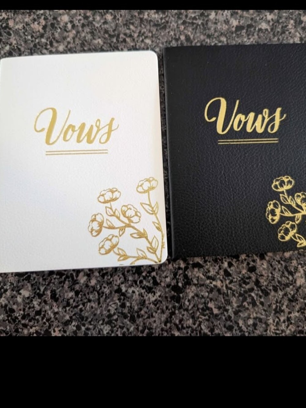 Vows Journal Set - White & Black with Gold Foil